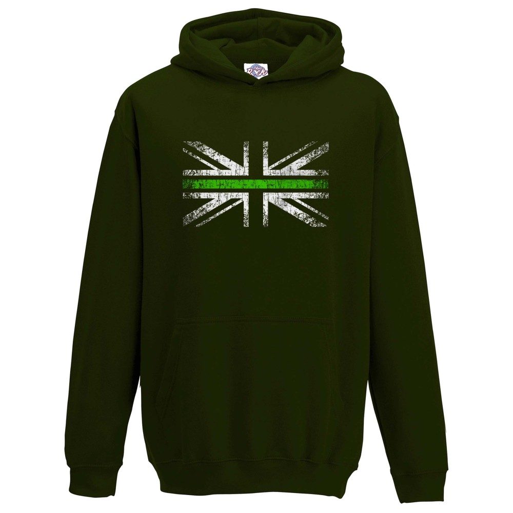 Kids Distressed Green Line Hoodie - Image 13