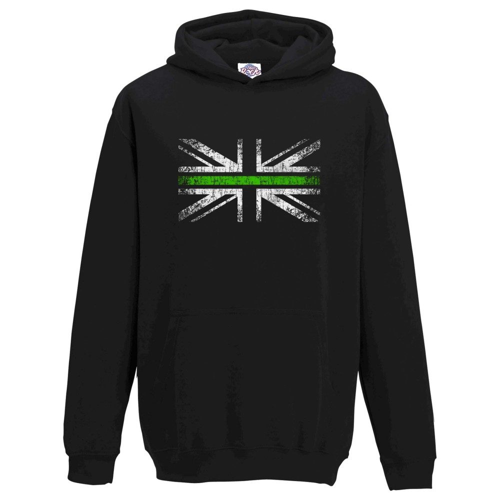 Kids Distressed Green Line Hoodie - Image 12