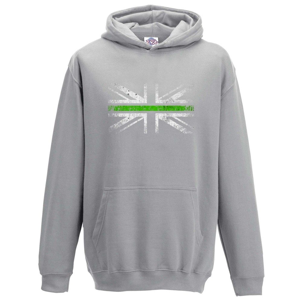 Kids Distressed Green Line Hoodie - Image 10