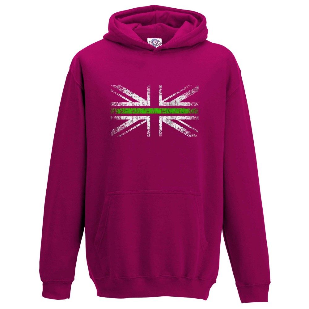Kids Distressed Green Line Hoodie - Image 9