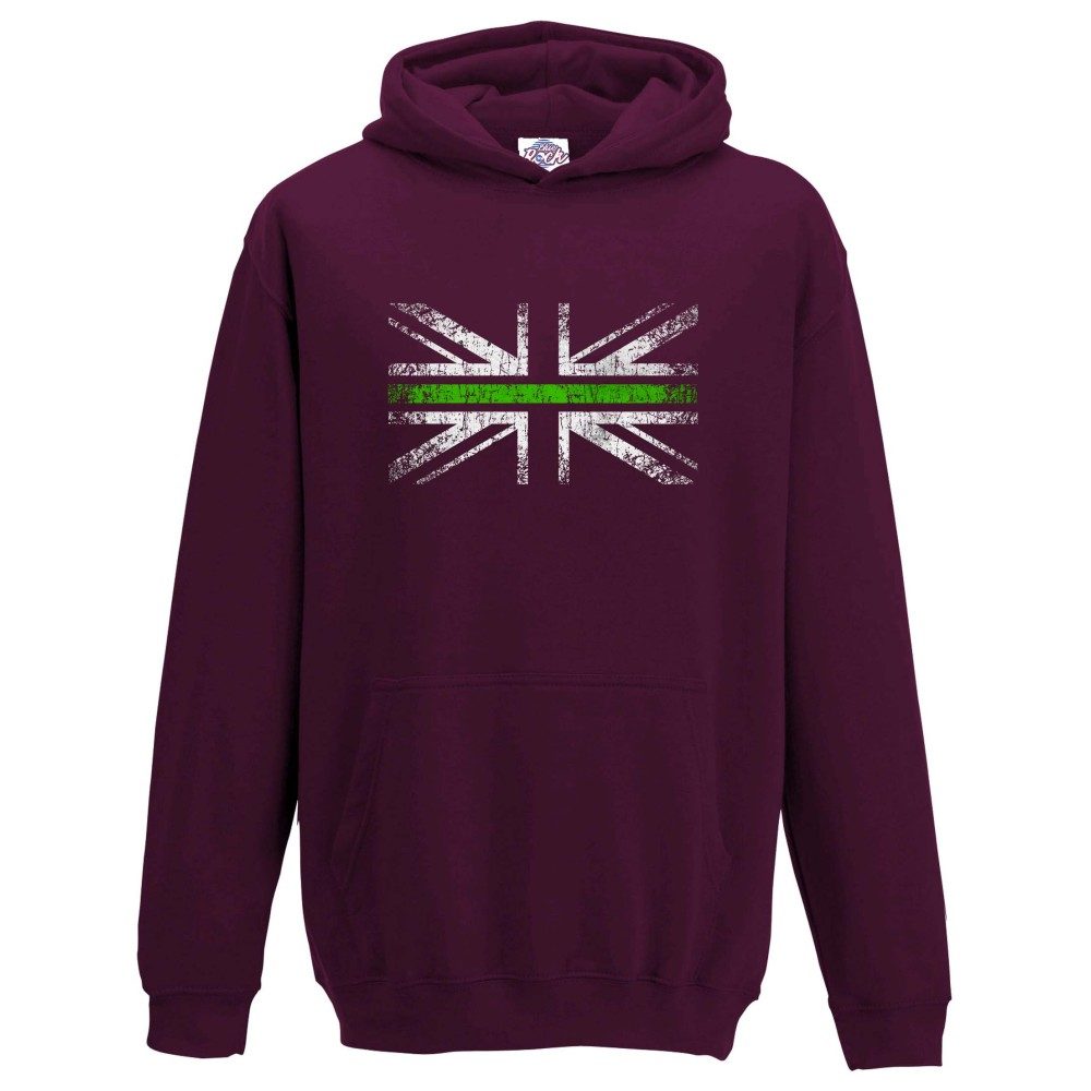 Kids Distressed Green Line Hoodie - Image 7