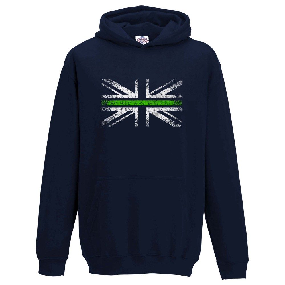 Kids Distressed Green Line Hoodie - Image 6