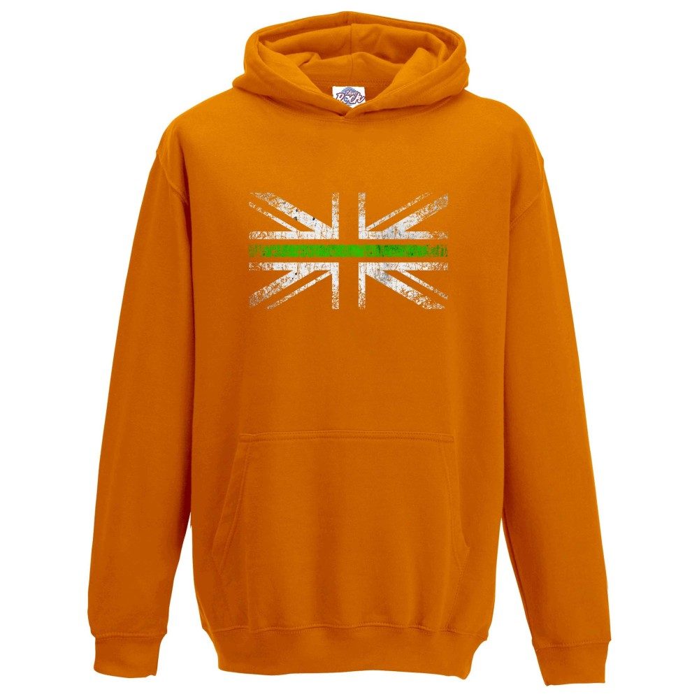 Kids Distressed Green Line Hoodie - Image 5
