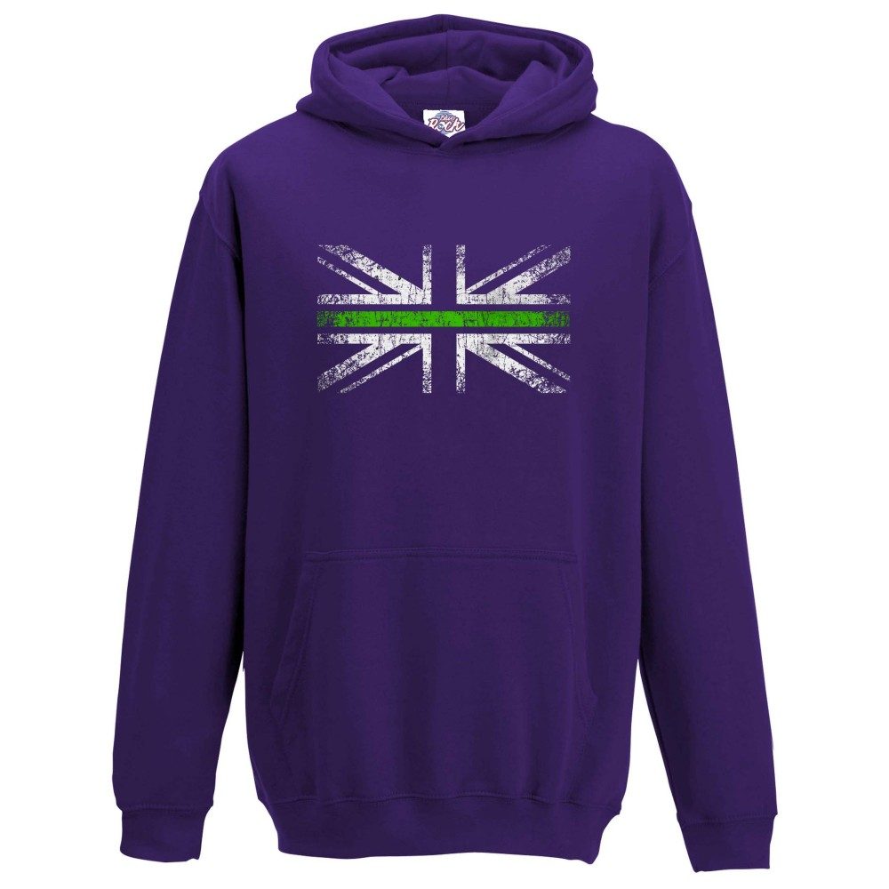 Kids Distressed Green Line Hoodie - Image 4