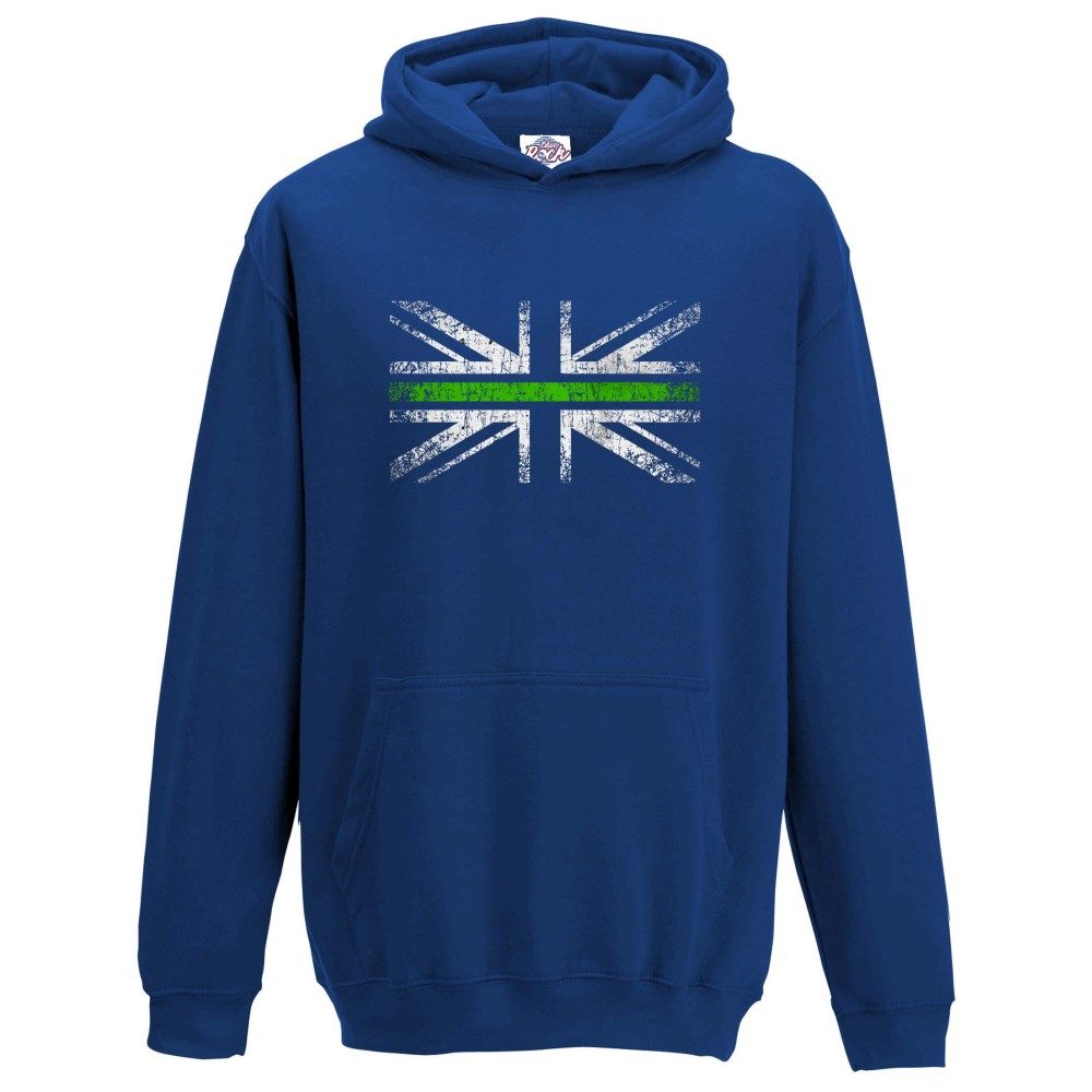 Kids Distressed Green Line Hoodie - Image 3