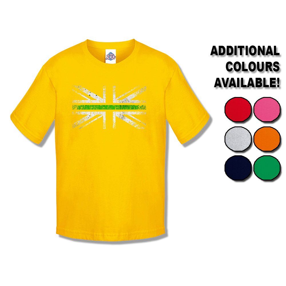 Kids Distressed Green Line T-Shirt