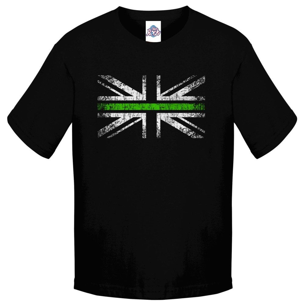 Kids Distressed Green Line T-Shirt - Image 12