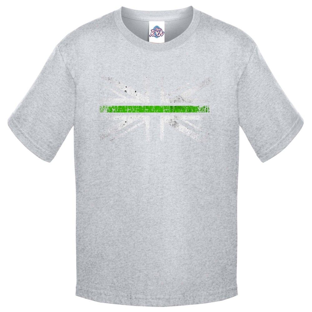 Kids Distressed Green Line T-Shirt - Image 11