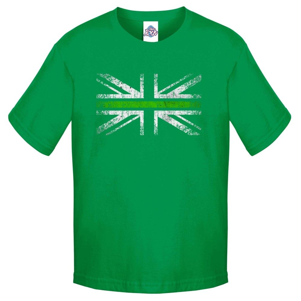 Kids Distressed Green Line T-Shirt - Image 10