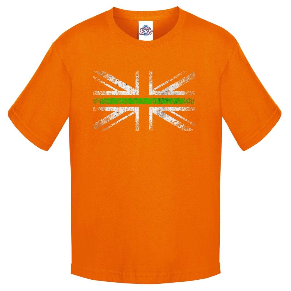 Kids Distressed Green Line T-Shirt - Image 8