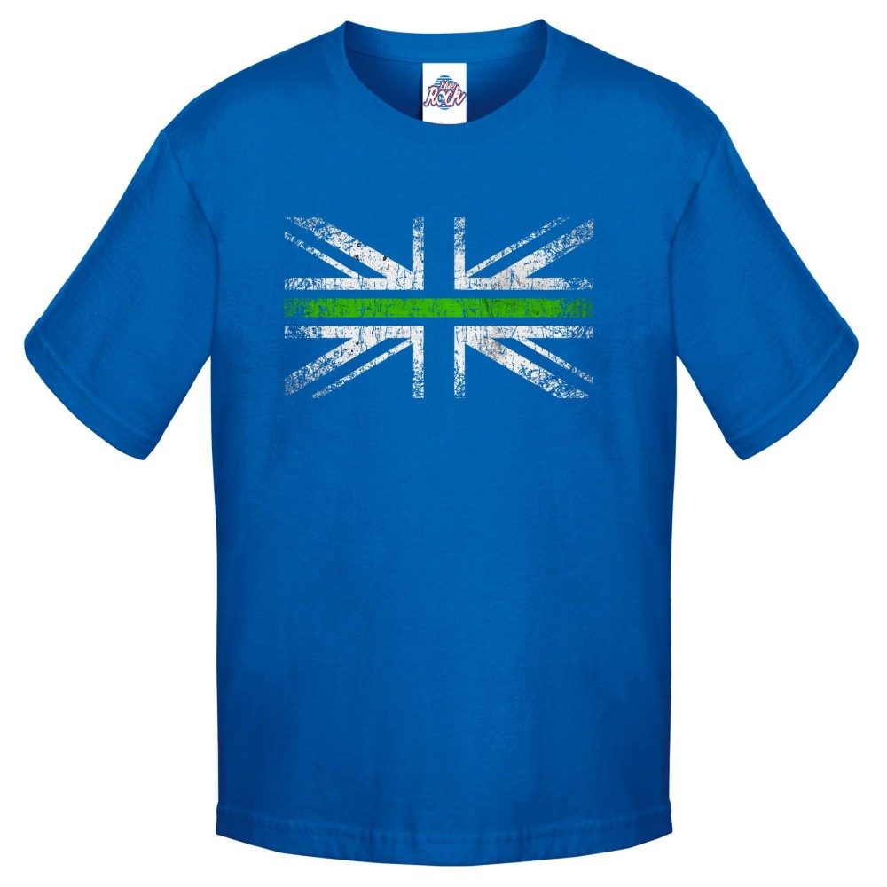 Kids Distressed Green Line T-Shirt - Image 6