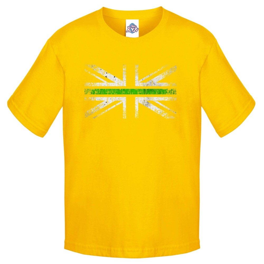 Kids Distressed Green Line T-Shirt - Image 3