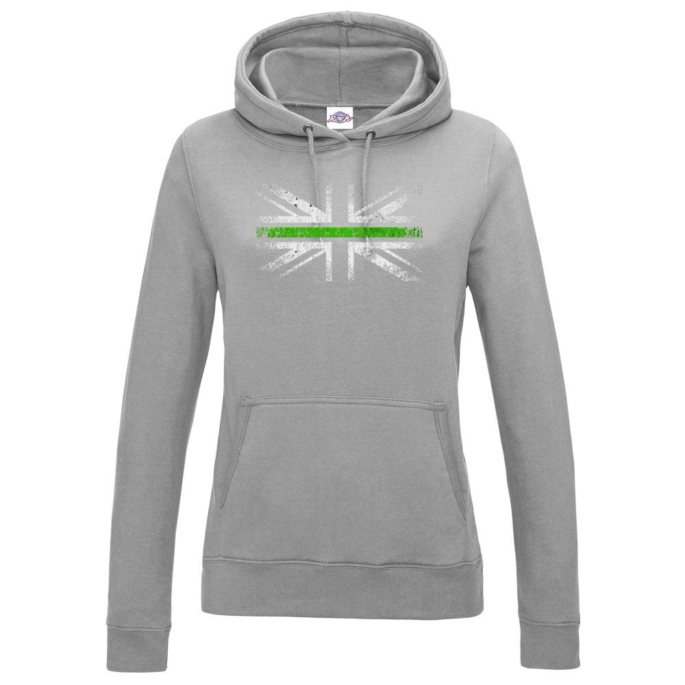 Womens Distressed Green Line Flag Hoodie - Image 9
