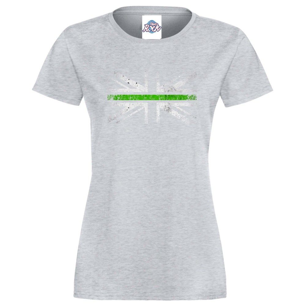 Womens Distressed Green Line Flag T-Shirt - Image 9
