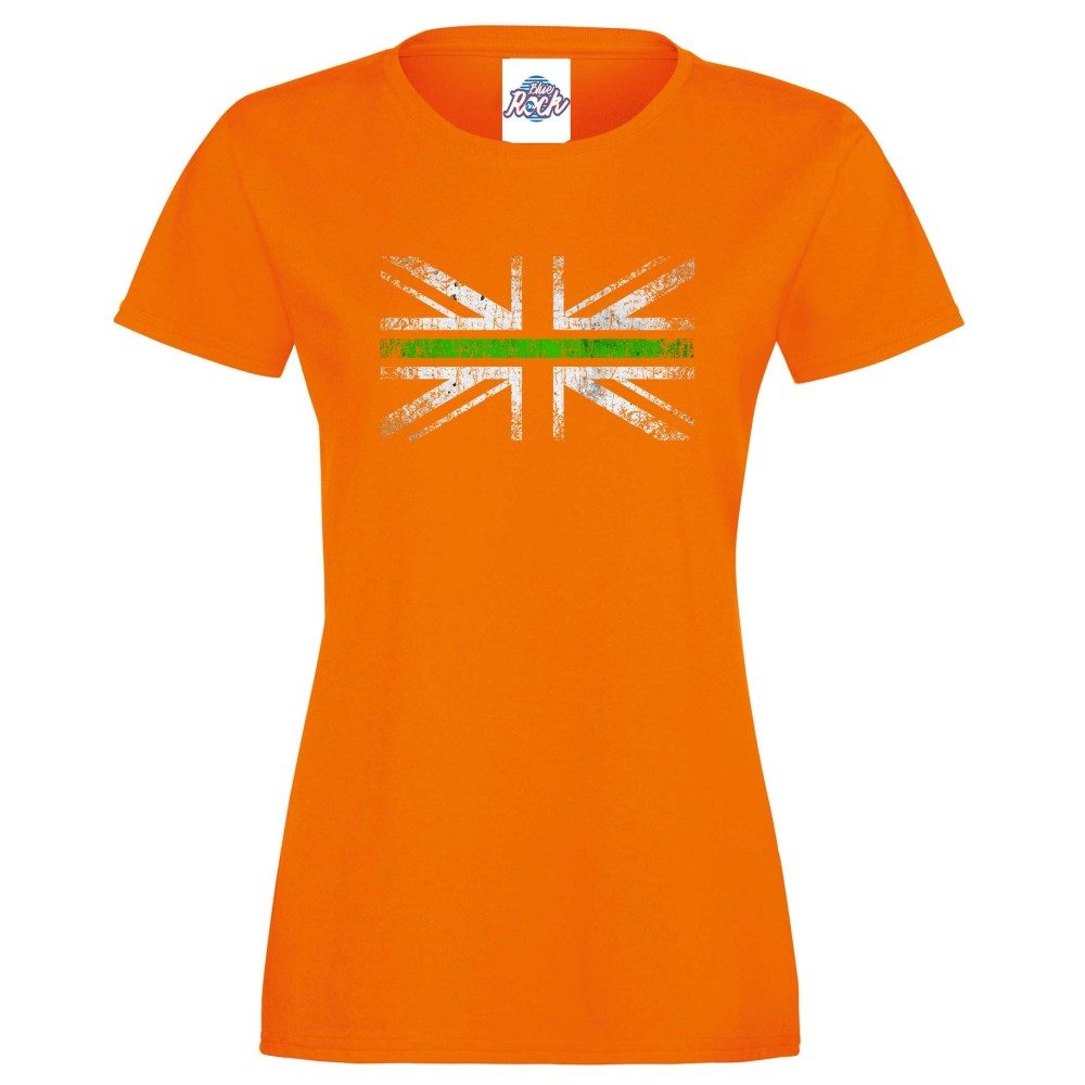 Womens Distressed Green Line Flag T-Shirt - Image 6