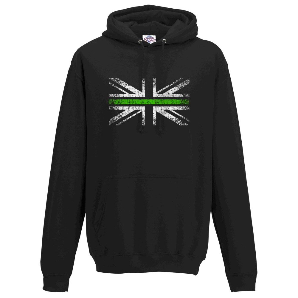 Unisex Distressed Green Line Flag Hoodie - Image 13