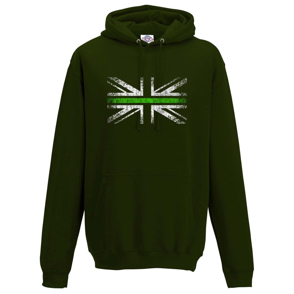 Unisex Distressed Green Line Flag Hoodie - Image 11