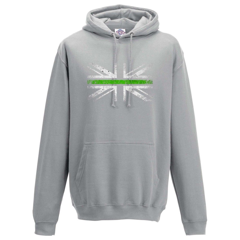 Unisex Distressed Green Line Flag Hoodie - Image 10