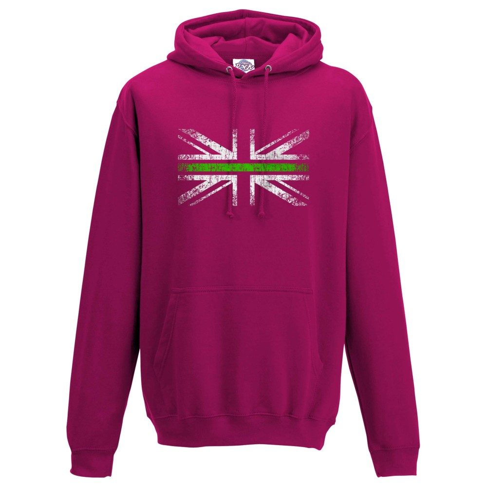 Unisex Distressed Green Line Flag Hoodie - Image 9