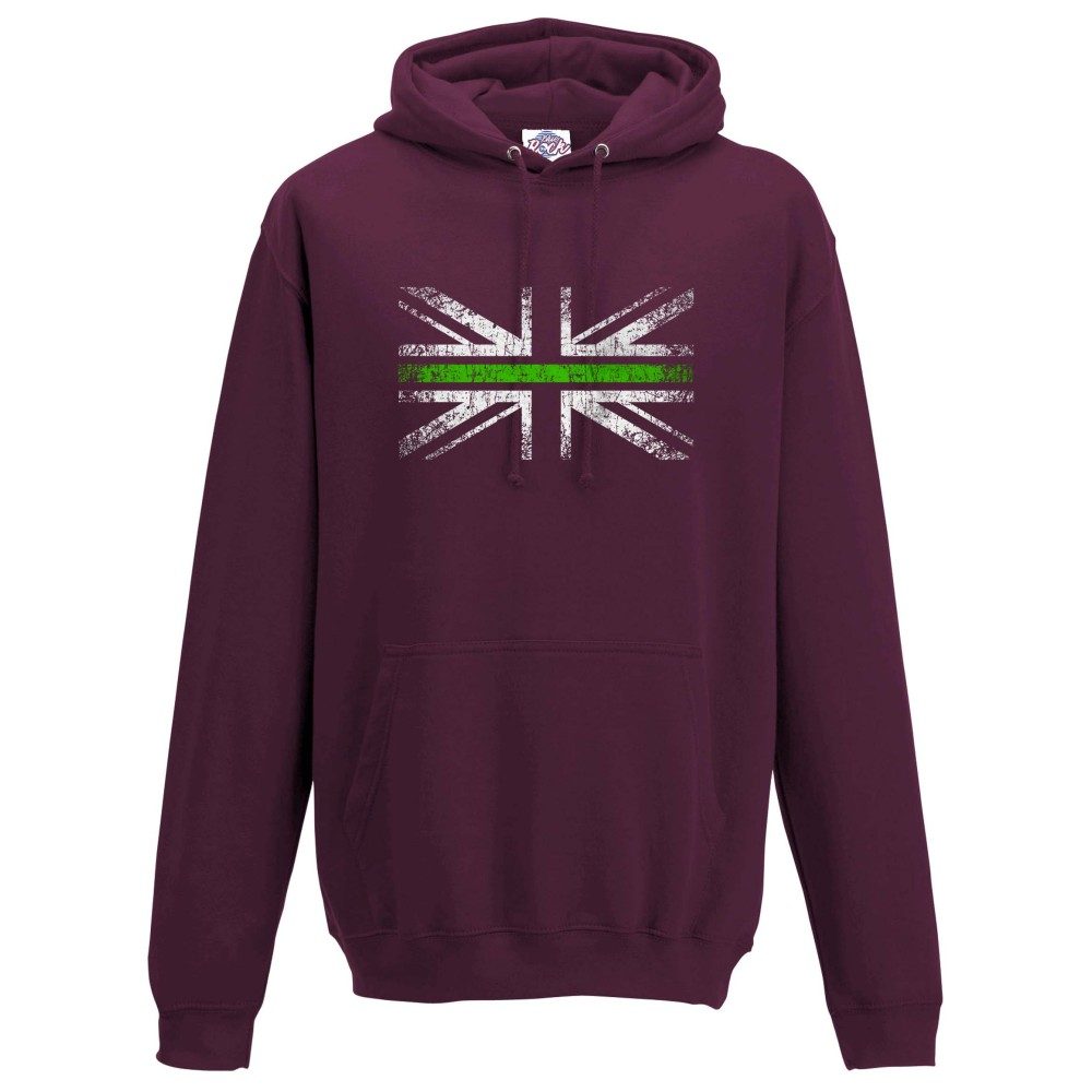 Unisex Distressed Green Line Flag Hoodie - Image 7