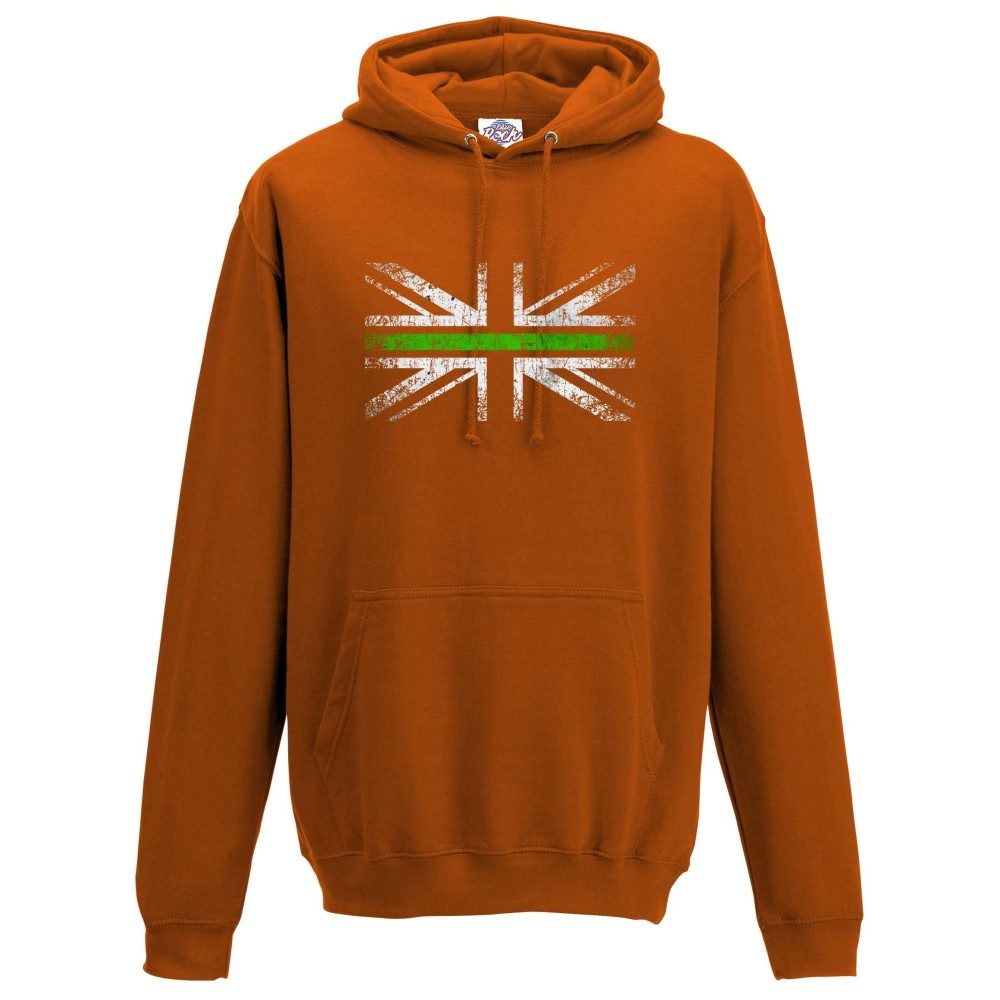 Unisex Distressed Green Line Flag Hoodie - Image 4