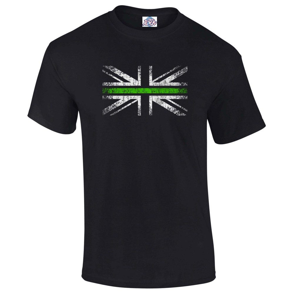 Mens Distressed Green Line Flag T-Shirt - Image 17