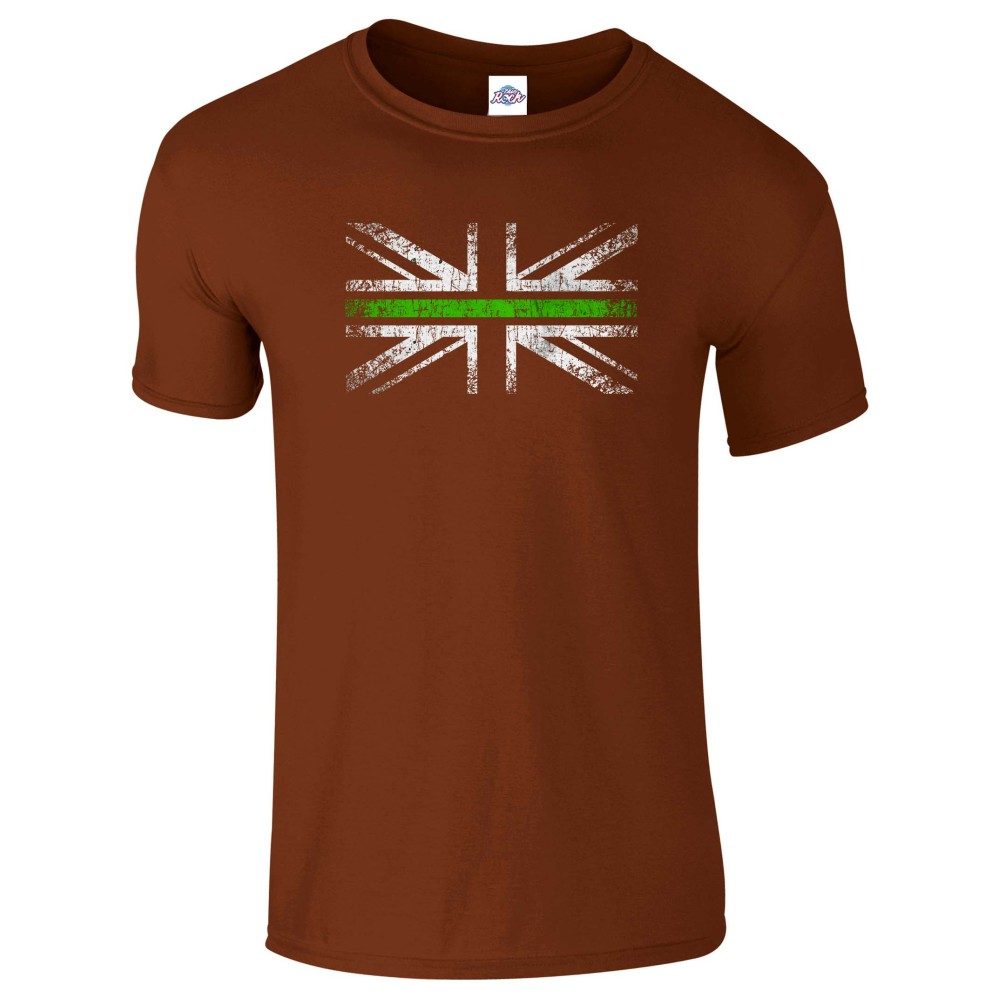 Mens Distressed Green Line Flag T-Shirt - Image 16