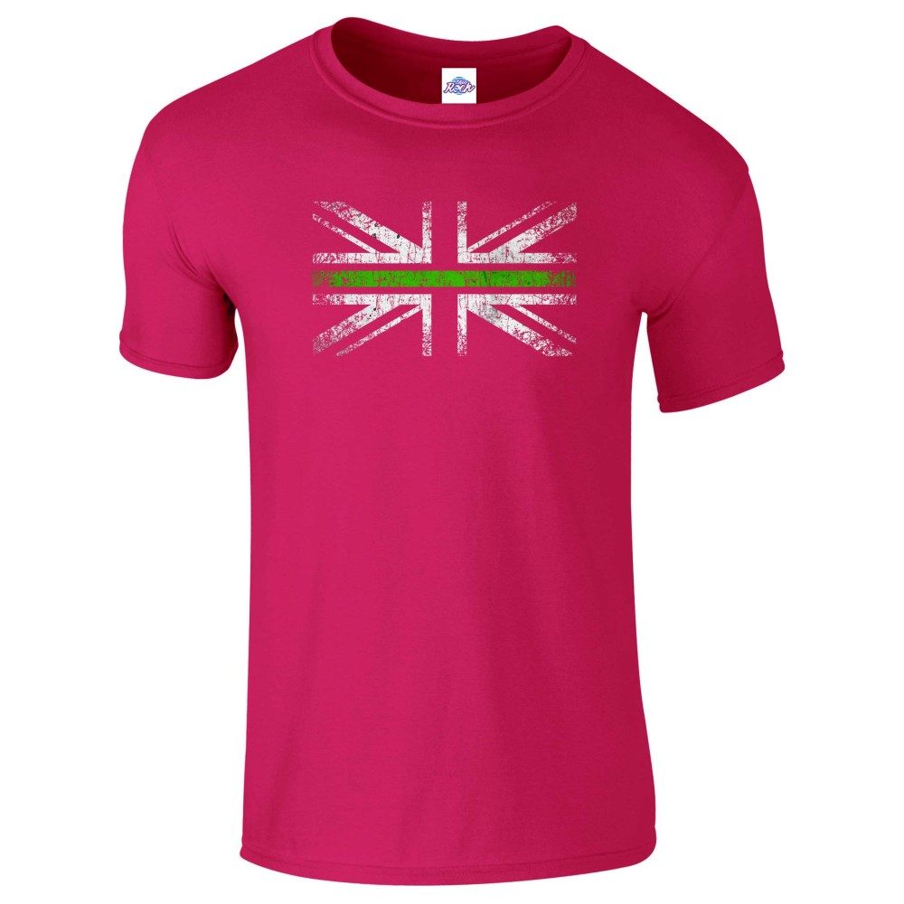 Mens Distressed Green Line Flag T-Shirt - Image 15