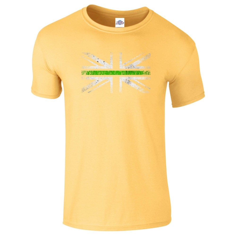 Mens Distressed Green Line Flag T-Shirt - Image 14