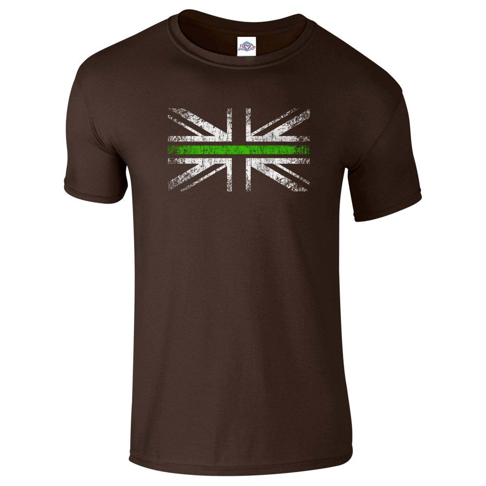 Mens Distressed Green Line Flag T-Shirt - Image 13