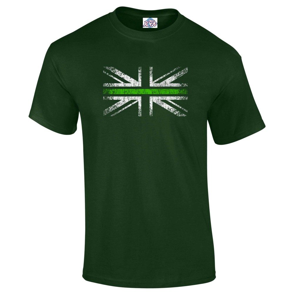 Mens Distressed Green Line Flag T-Shirt - Image 12