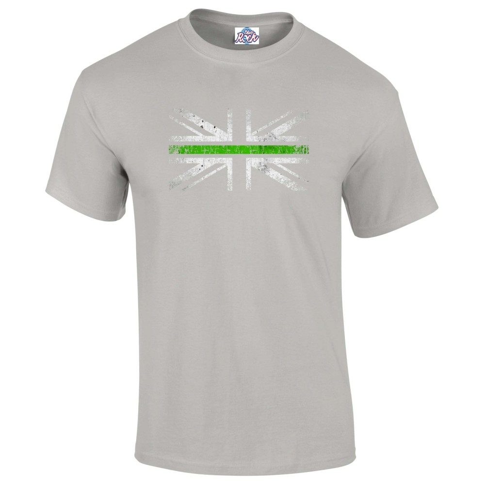 Mens Distressed Green Line Flag T-Shirt - Image 11