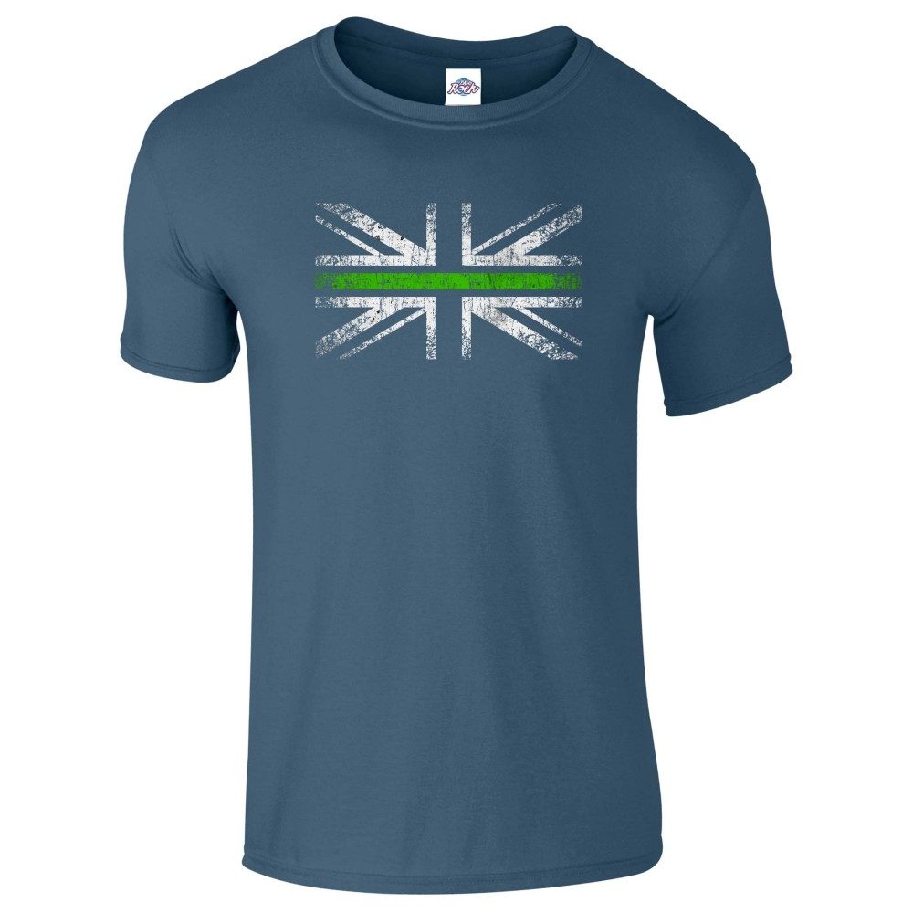 Mens Distressed Green Line Flag T-Shirt - Image 10