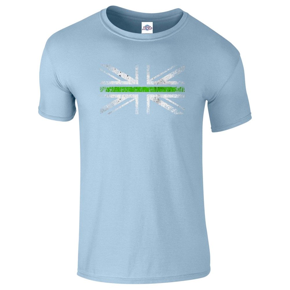 Mens Distressed Green Line Flag T-Shirt - Image 9