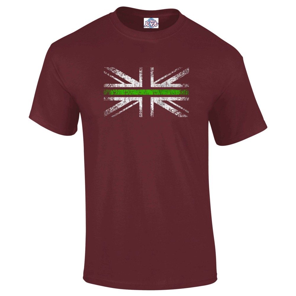 Mens Distressed Green Line Flag T-Shirt - Image 8