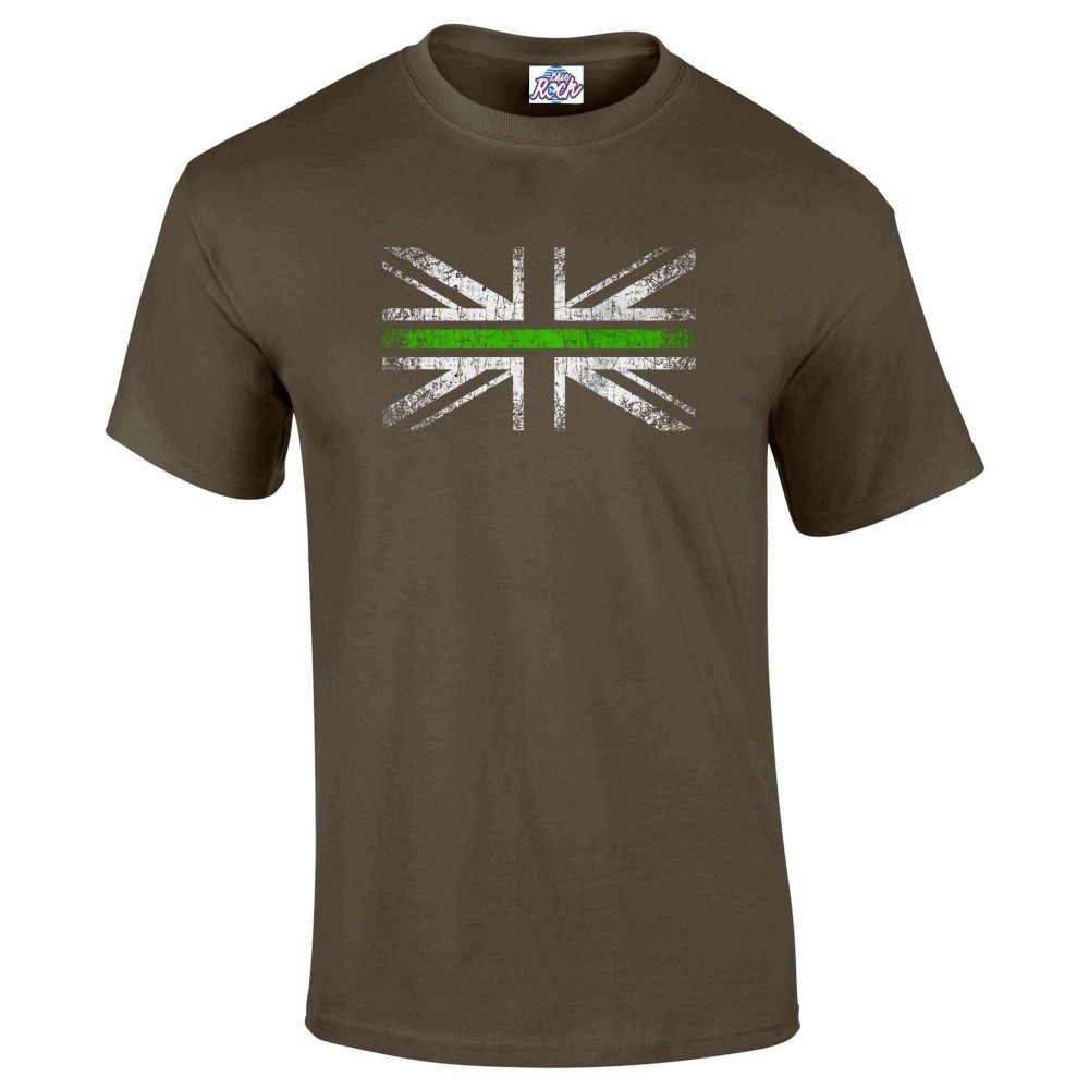 Mens Distressed Green Line Flag T-Shirt - Image 7