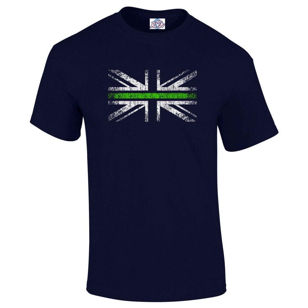 Mens Distressed Green Line Flag T-Shirt - Image 6