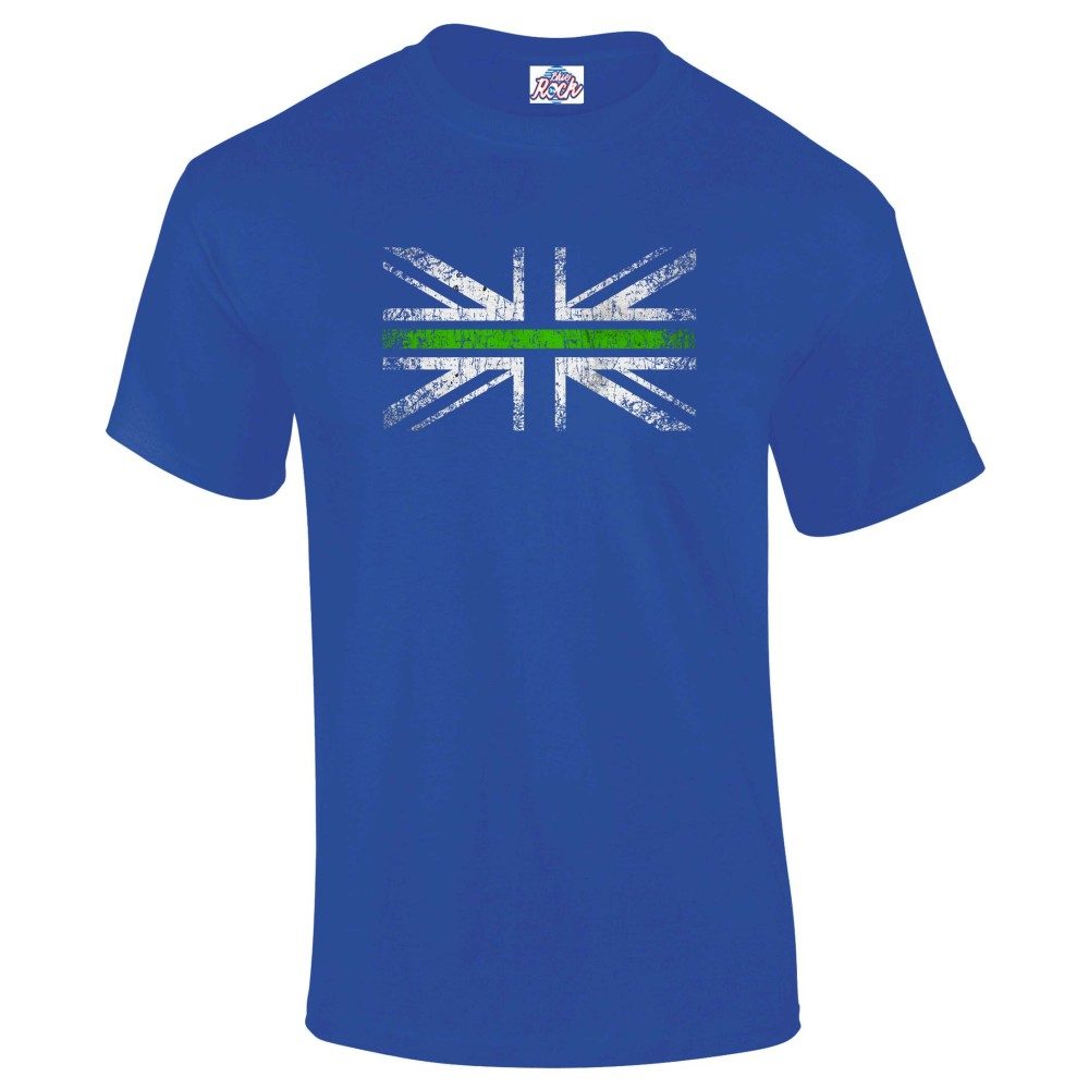 Mens Distressed Green Line Flag T-Shirt - Image 3