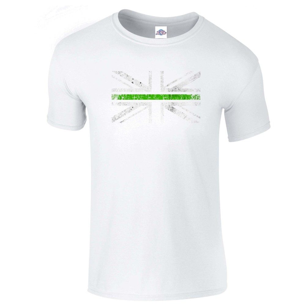 Mens Distressed Green Line Flag T-Shirt - Image 2