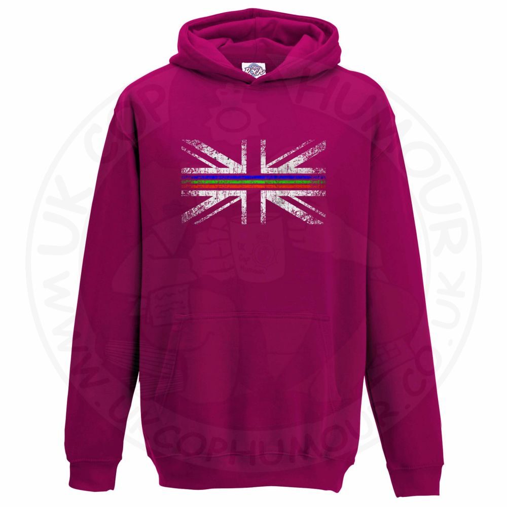 Kids Distressed Tri Line Flag Hoodie - Image 9