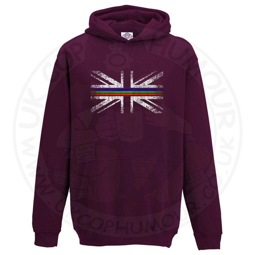 Kids Distressed Tri Line Flag Hoodie - Image 7