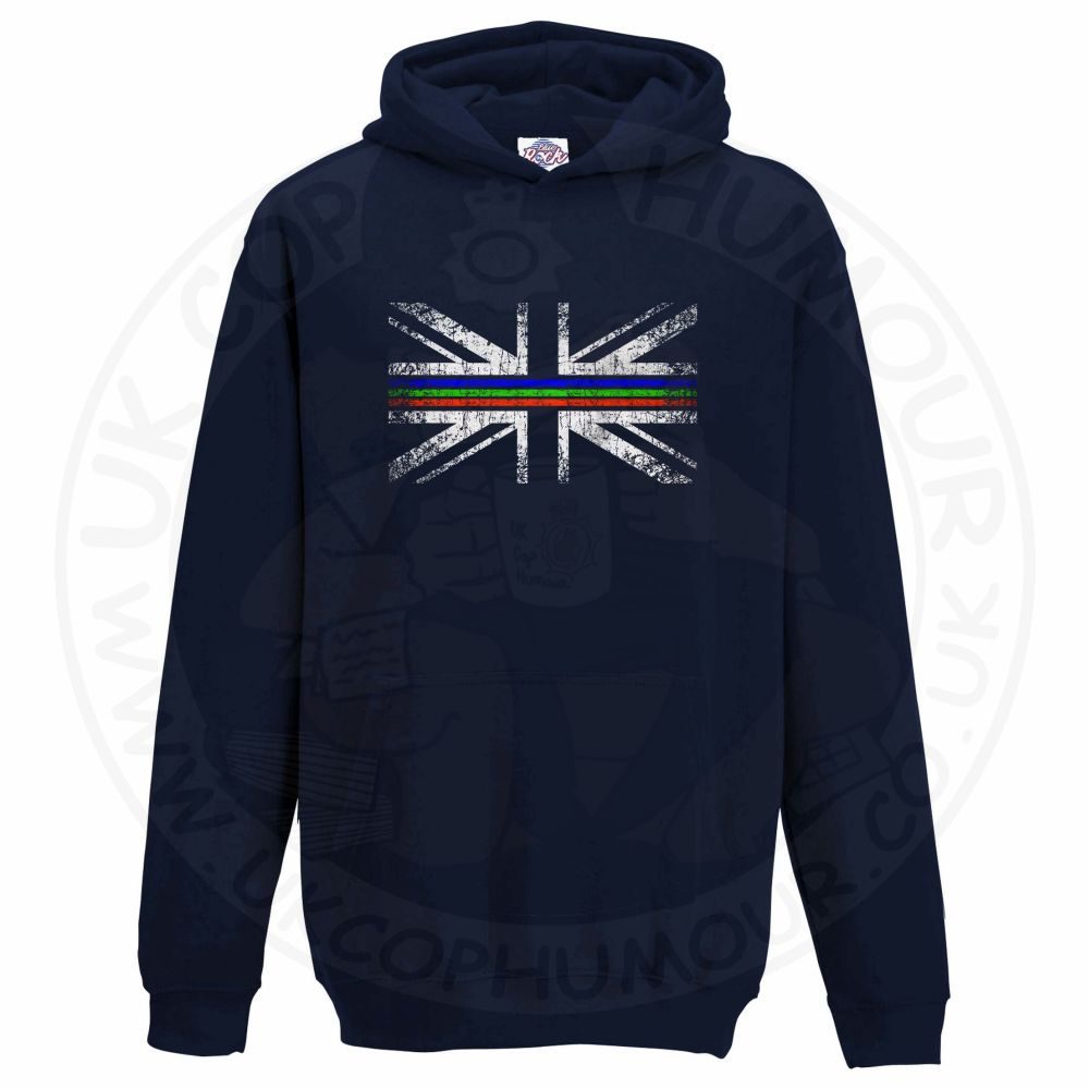 Kids Distressed Tri Line Flag Hoodie - Image 6