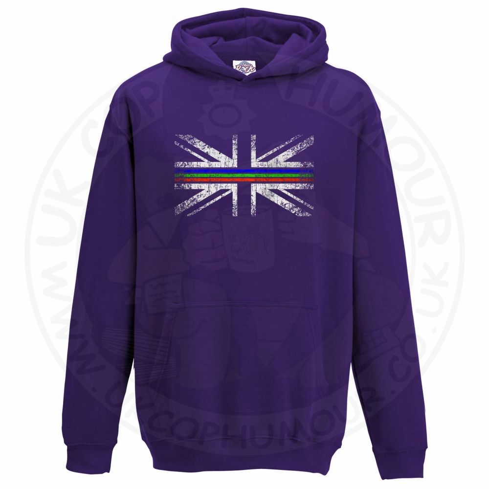 Kids Distressed Tri Line Flag Hoodie - Image 4