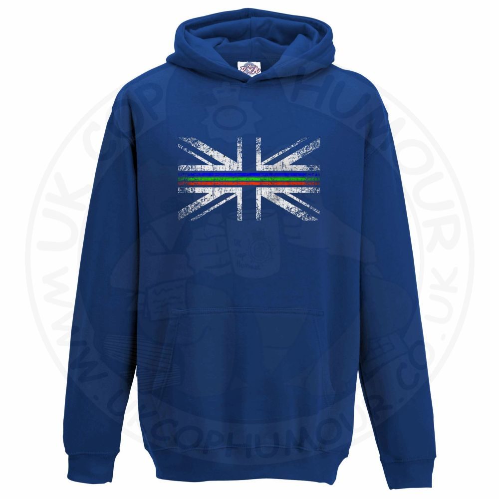 Kids Distressed Tri Line Flag Hoodie - Image 3
