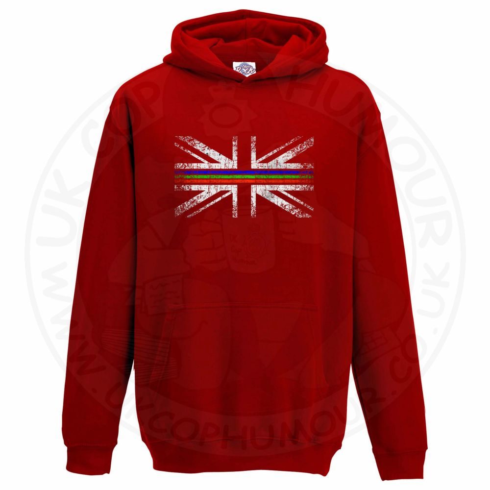 Kids Distressed Tri Line Flag Hoodie - Image 2