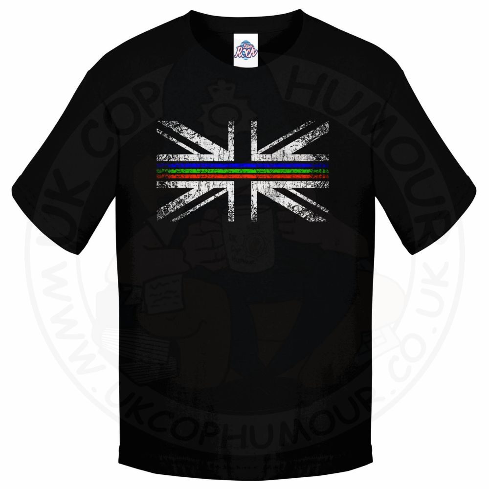 Kids Distressed Tri Line Flag T-Shirt - Image 11