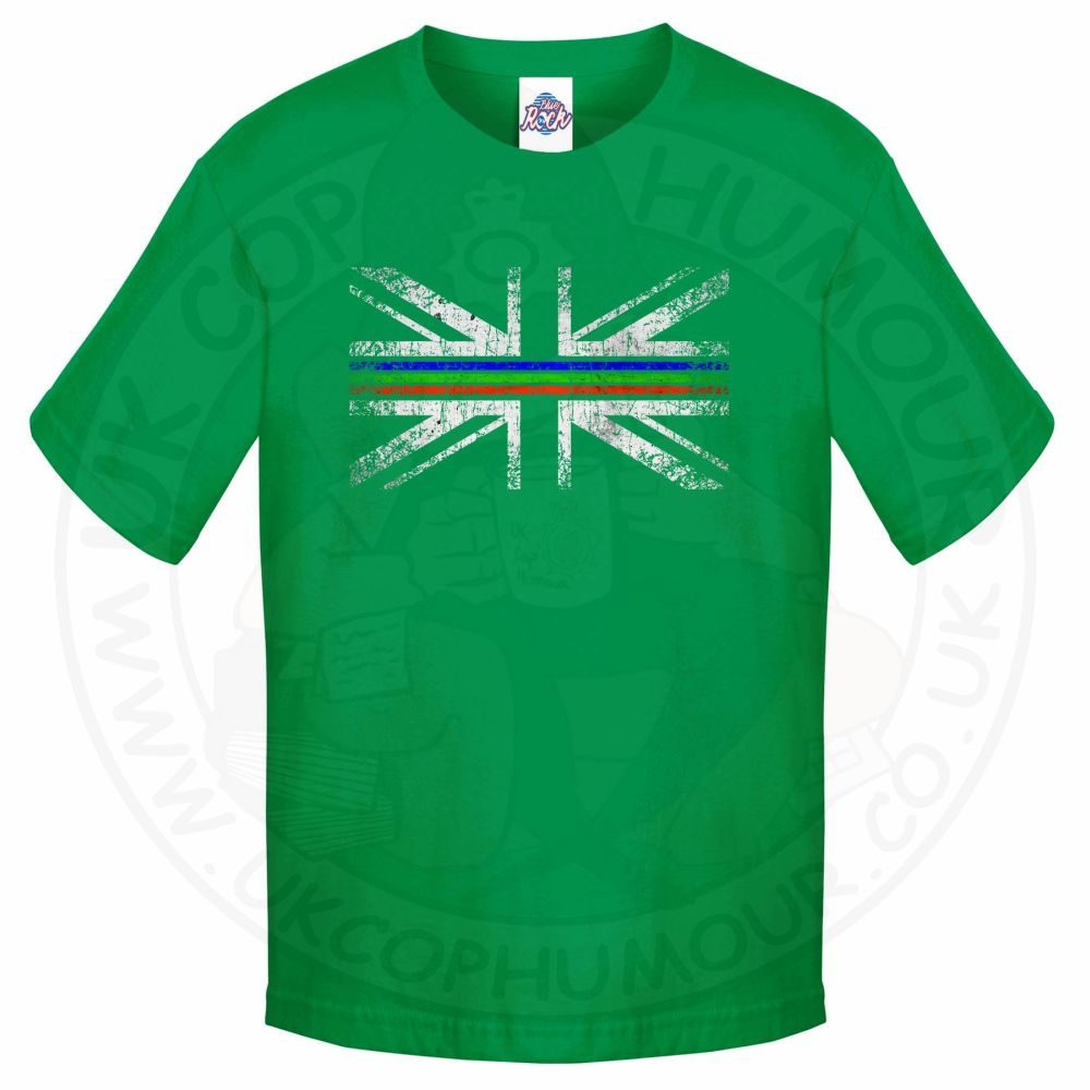 Kids Distressed Tri Line Flag T-Shirt - Image 9