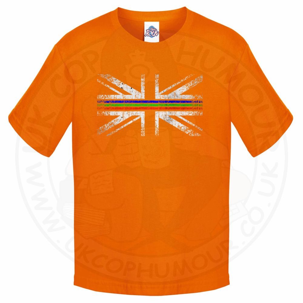 Kids Distressed Tri Line Flag T-Shirt - Image 7