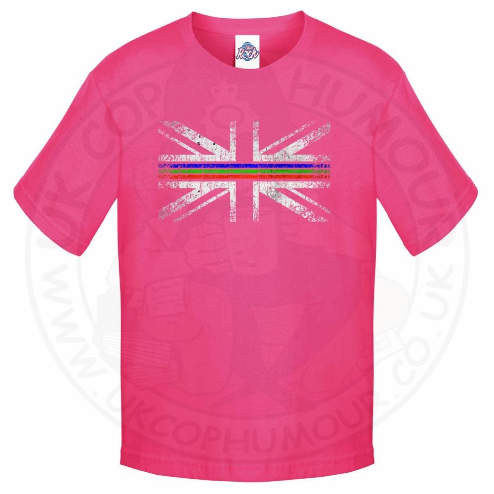 Kids Distressed Tri Line Flag T-Shirt - Image 6