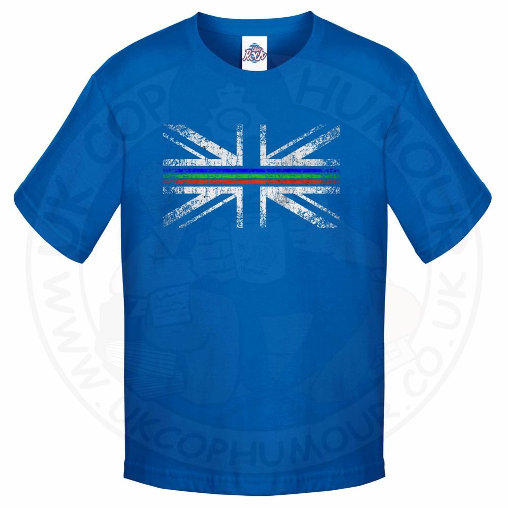 Kids Distressed Tri Line Flag T-Shirt - Image 5